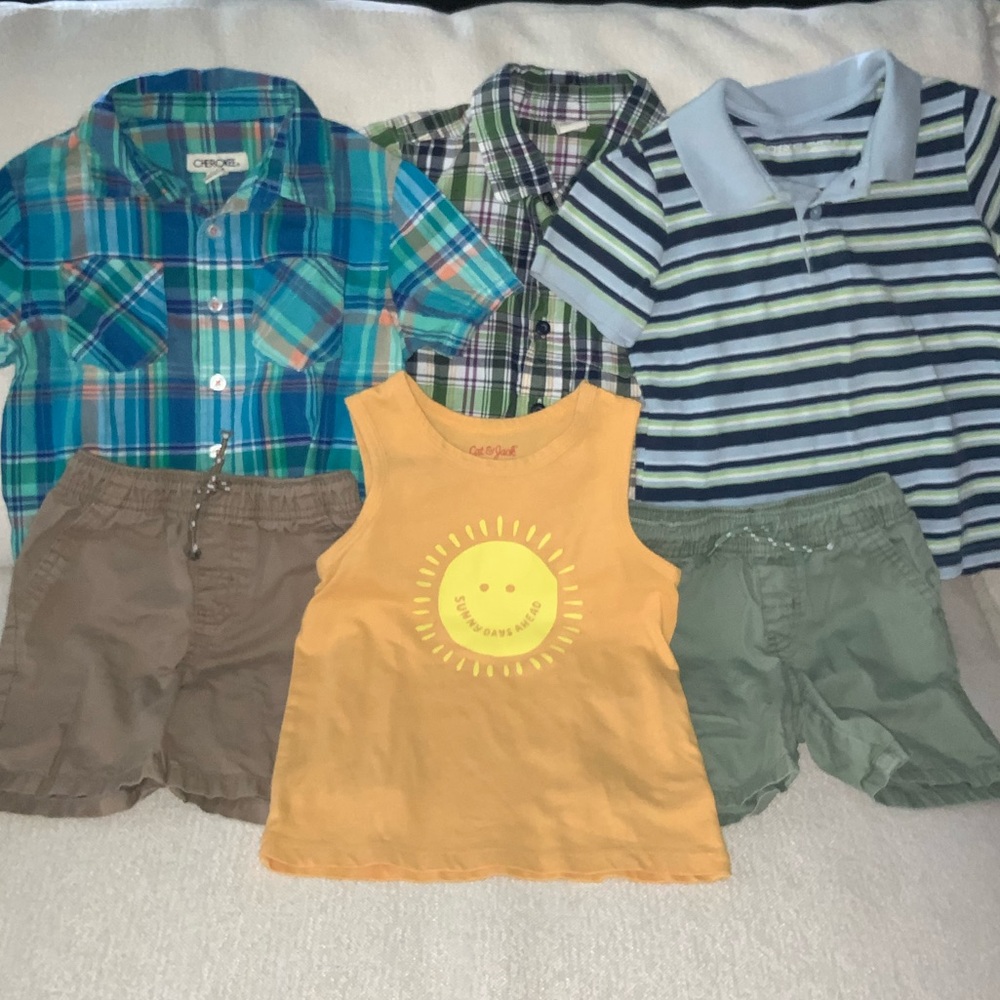 3T boy summer spring shirts polo tank top shorts bundle